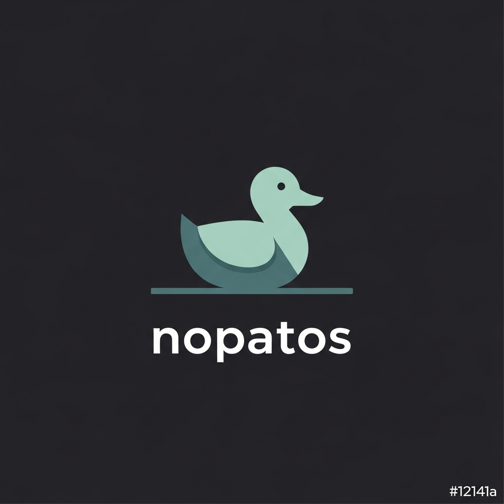 nopatos logo — a calm duck resting on a flat, steady line